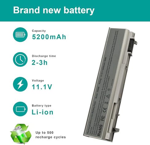 بطارية كمبيوتر محمول ASUNCELL 5200 مللي أمبير في الساعة لجهاز 4GVMP E6400 E6410 E6500 E6510 Precision M4500 M4400 M2400 Notebook يناسب P/N PT434 W1193 KY265 FU268 312-0748 312-0749 312-0917 312-0754 312-74 14 in Kuwait