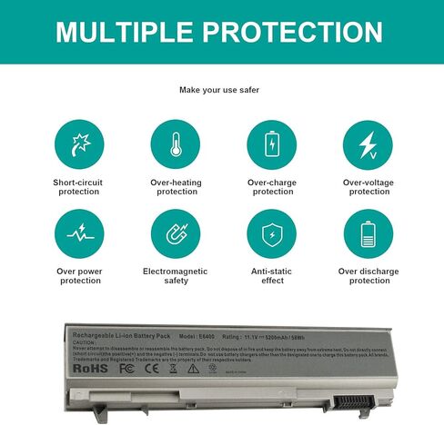 بطارية كمبيوتر محمول ASUNCELL 5200 مللي أمبير في الساعة لجهاز 4GVMP E6400 E6410 E6500 E6510 Precision M4500 M4400 M2400 Notebook يناسب P/N PT434 W1193 KY265 FU268 312-0748 312-0749 312-0917 312-0754 312-74 14 in Kuwait