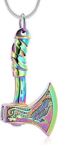 Thor Axe Cremation Jewelry for Ashes for Women Men Viking Jewelry Memorial Pendant Urn Necklace for Loved One Ashes Holder in Saudi Arabia