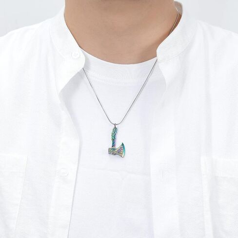 Thor Axe Cremation Jewelry for Ashes for Women Men Viking Jewelry Memorial Pendant Urn Necklace for Loved One Ashes Holder in Saudi Arabia