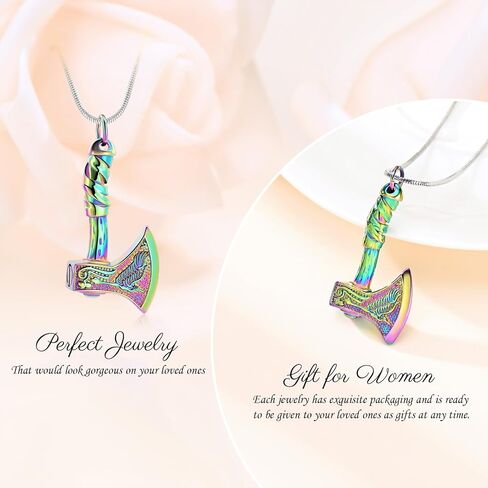 Thor Axe Cremation Jewelry for Ashes for Women Men Viking Jewelry Memorial Pendant Urn Necklace for Loved One Ashes Holder in Saudi Arabia