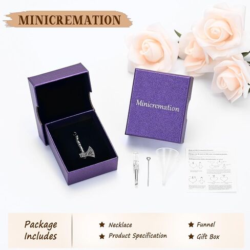 Thor Axe Cremation Jewelry for Ashes for Women Men Viking Jewelry Memorial Pendant Urn Necklace for Loved One Ashes Holder in Saudi Arabia