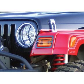 Rampage Front Euro Light Guard Kit | 6-Piece Set, Steel, Black | 5680 | Fits 1997-2006 Jeep Wrangler TJ