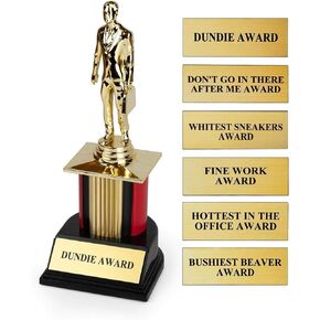 نسخة طبق الأصل من جائزة Toynk/Just Funky The Office Dundie مع 6 لوحات قابلة للتبديل | 8 بوصات طويل القامة