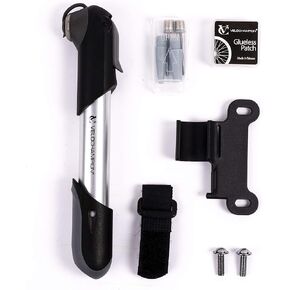 VeloChampion Alloy Mini Bike Pump Suitable for Presta, Schrader and Dunlop - Portable, Compact, Durable and Easy to Use