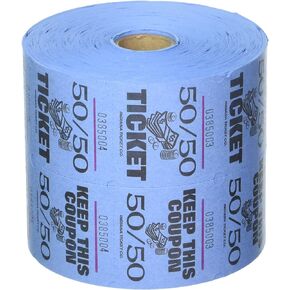 Indiana Ticket Company Blue 50/50 Raffle Tickets : roll of 1000