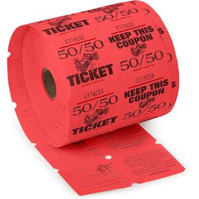 تذاكر السحب لفة مزدوجة - 50/50-1000 عدد التذاكر لكل لفة - من السهل تمزيق بذرة للحصول على معلومات الاتصال - لفة تذاكر طبل السحب للمشروبات، الكرنفال، المزاد الصيني، الأحداث (الأزرق) in Kuwait