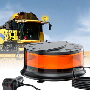 WEPPGO Beacon Light, 16 Flashing Modes Safety Warning Lights, LED Emergency Strobe Lights for Vehicles, 96 LEDs High Brightness Caution Lights with Magnetic for Truck Golf Carts Snow Plow Cars