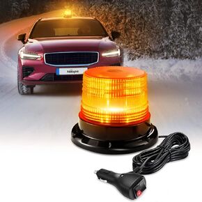 Nilight LED Strobe Light 40 LED Amber Warning safety Flash Beacon Lights 12V-24V with Magnetic and 16ft Straight Cord for Forklift Truck Tractor Golf Carts UTV Car Bus，2 Years Warranty