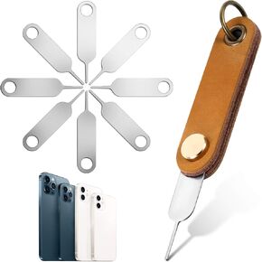 Weewooday 20 Pieces SIM Card Removal Tools Universal SIM Card Tray Eject Pin SIM Ejector Tool with 1 Detachable Keychain Charm for Smart Phones and Tablets
