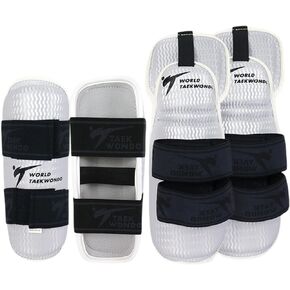 Wonzone Taekwondo Shin Protector Forearm Elbow Arm Guards, WT MMA Martial Arts Boxing Kickboxing Karate Sparring Muay Thi Training Match Gym School Academy for Men Women Kids