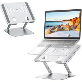 MacBook Stand for Desk Laptop Stand Foldable Notebook Holder 10-17 Inch MacBook PC Computer Stand Laptop Riser Stand Adjustable Height Laptop Stands for Desk - Silver