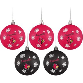 FOCO NCAA Team Logo 5-Pack Shatterproof Holiday Tree Ball Ornament Set