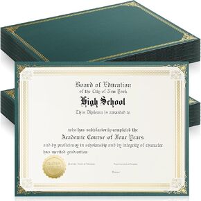 Kosiz 50 Pcs Single Sided Certificate Holders with Gold Foil Border for 8.5 x 11'' Certificates Cardstock Document Papers Graduation Diploma Covers Competition Supplies, Linen Textured (Navy Blue)
