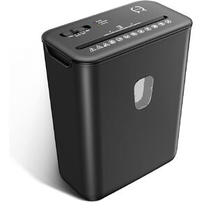 12-Sheet Heavy Duty Paper Shredder for Office, 5.28 Gal Pullout Bin, 60dB Low-Noise, High Security Level P-4 Cross Cut Paper Shredder for Paper, Credit Card, Mails, Staples, Black