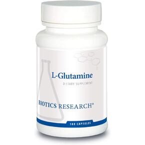 BIOTICS Research L Glutamine, Gastrointestinal Health, Gut Lining Support, Muscle Repair, Lean Muscle, Antioxidant Activity, Free Form Amino Acid. 180 Capsules