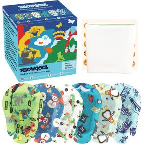 Adhesive Eye Patches for Kids with Lazy Eye, Adhesive Bandages for Amblyopia, 6 Fun Designs for Boys (Regular Size)