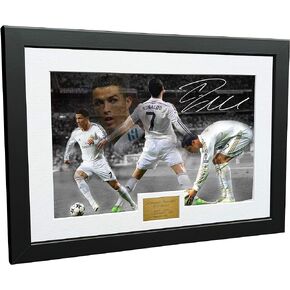12x8 A4 Christiano Ronaldo Real Madrid Celebration Autographed Photo Photograph Picture Frame Football Soccer Poster Gift