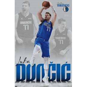 Trends International NBA Dallas Mavericks - Luka Doncic 22 Wall Poster, 14.725" x 22.375", Barnwood Framed Version