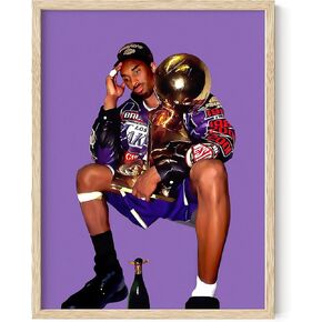 Haus and Hues Kobe Bryant Poster Framed, Kobe Bryant Framed Picture, Basketball Posters for Boys Bedroom, Basketball Wall Art for Boys Room, Kobe Bryant Gifts Celebrity Framed Art (Black Framed,12x16) in Kuwait