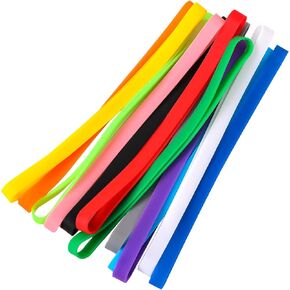 12 PCS Silicone Rubber Bands Planner Elastic Bands Elastic Rubber Wrapping Bands for Books, Crab Traps, Art, Cooking, Wrapping, Exercise, Bag Wraps (8 inch)