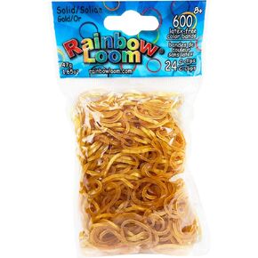 Rainbow Loom® Gold Rubber Bands with 24 C-Clips (600 Count)