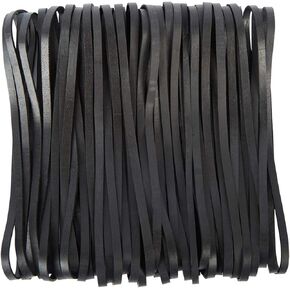 AMUU Rubber Bands Large Black 50 Pack 8 inches Trash Can Band Set Elastic Bands for Office Supply Trash Can File Folders Cat Litter Box Size Big Rubbers Bands Large