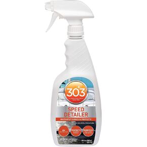 303 Products Marine Speed Detailer - Instantly Shines And Protects - UV Protection - Protects Against Fading - Removes Dust, Dirt, And Smudges, 32 fl. oz. (30205)Packaging May Vary, White