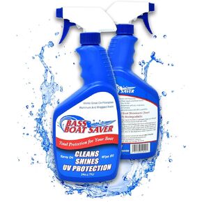 Bass Boat Saver - Premium Hard Water Spot Remover with High-Gloss UV Protecting Wax Sealants - 24oz