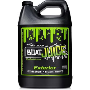 Boat Juice Exterior Boat Cleaner - Boat Water Spot Remover, Marine Ceramic Coating, Boat Wax, Boat Cleaner Fiberglass - Boat Cleaning Supplies, Boat Accessories (1 G)