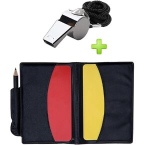 Golvery Soccer Kit - Metal Whistle with Referee Cards Set, Referee Cards for Soccer Football, Ideal Referee Kits for Game Sports