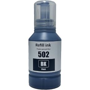 استبدال حبر إعادة التعبئة المتوافق لزجاجات الحبر الأسود 502 T502 يعمل من أجل ET-2700 ET-2750 ET-2760 ET-4750 ET-4760 ET-15000 ET-2850 ET-3700 ET-3710 ET-3750 ET-3760 ET-3830 ET- طابعة 3843 ET-3850 in Kuwait
