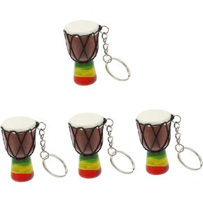 jojofuny 4pcs djembe keychain instrument charm keychains djembe percussion keychains handbag pendant key pendant charms djembe drum keyring girl gift musical instrument drum necklace travel