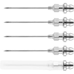 5pcs Grease Injector Needle, Small Bearing Grease Needle Nozzle Portable and Detachable Grease Gun Needle Tip Needle Grease Fitting for Ball Joints Needle Air Nozzle Injecting Grease Tool
