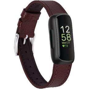 Genuine Leather Bands Compatible with Fitbit Inspire 3/Inspire 2/Inspire HR/Inspire/Ace 3/Ace 2, Classic Replacement Strap Wristband with Quick Release Women Men