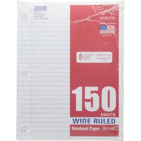 Norcom Filler Paper, 150 Count, Wide Ruled (2 Pack)