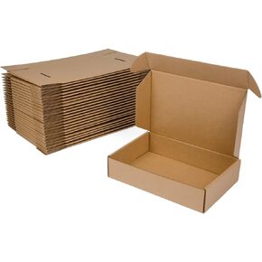 6x6x2 Inches Shipping Boxes Pack of 25, Brown Corrugated Cardboard Boxes for Small Bussiness, Packing and Mailing