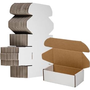 50 Pack 4x4x1 Inches Small Shipping Boxes, Black Corrugated Cardboard Boxes, Moving Mailing Packing Box