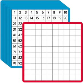 12 Pcs Dry Erase Math Hundreds Chart, Double Sided Number Cards 1-100 Number Chart, Teacher Classroom Must Haves Writable and Erasable Numbers 1-100 Chart Board Card Home Classroom Supplies
