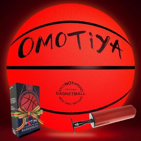 Glow in The Dark Basketball, LED Light Up Basketball, Night Glowing Ball, Boys Girls Sports Gifts Accessories 8-12 Year Old, Toy Basketball Gifts Ideas for Age 8, 9, 10, 11, 12, 13+ Kid Teens