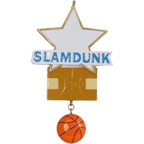 Personalized Basketball Star Christmas Ornament Slam Dunk Net Holiday Tree Decoration Basketball Gifts for Boys Sports Fan