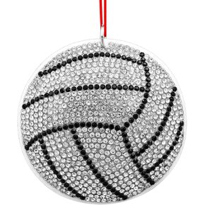 D4DREAM Volleyball Christmas Ornament-Fibre Volleyball Ornaments for Christmas Tree Car Hanging Ornament Christmas Sports Ornaments for Kids Boy Men Christmas New Year Holiday Party Decoration