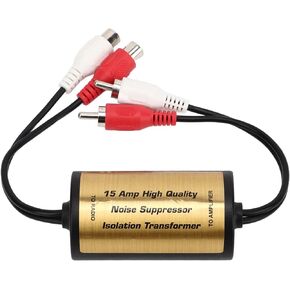 Audio Noise Filter Ground Loop Isolator Noise Filter for Car Stereo System Reduce 15A Alternator Noise