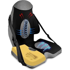 وسادة مقعد من إسفنج الذاكرة ووسادة دعم قطنية، وسادة مريحة من قطعة واحدة لتصحيح الوضع الجيد وعظم الذنب، آلام أسفل الظهر، تخفيف عرق النسا لكرسي المكتب ومقعد السيارة والسفر على كرسي متحرك in Kuwait