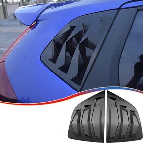 2Pcs Rear Side Window Louvers Air Vent Scoop Shades Cover Blinds Trim for Honda Fit/Jazz 2014 2015 2016 2017 2018 2019 2020 - ABS Carbon Fiber Sport Interior Accessories