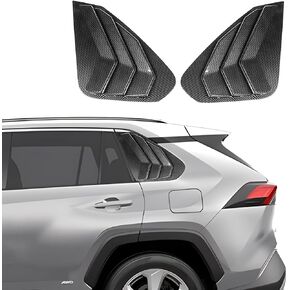 for RAV4 2019 2020 2021 2022 2023 Exterior Accessories Sporty Car Rear Side Window Louvers Air Vent Scoop Shades Cover Trim Blinds 2PCS(Bright Pitch Black) in Kuwait