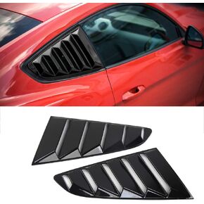 JeCar Quarter Window Louvers for Mustang Windshield Sun Shade Cover Vent GT Lambo Style Compatible with Ford Mustang 2015 2016 2017 2018 2019 2020 2021 2022 (Black)