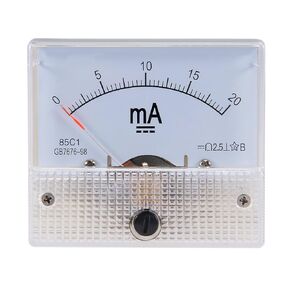 uxcell Analog Current Panel Meter DC 0-20mA 0.1mA Scale 85C1 Ammeter for Circuit Testing Charging Battery Ampere Tester Gauge Pack of 1