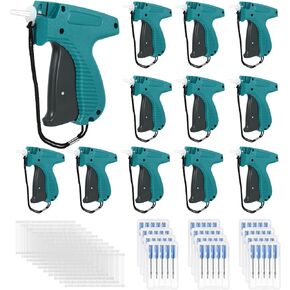 Therwen 5072 Pcs Tagging Guns for Clothing Tag Attacher Gun Kit 12 Clothing Label Tagging Gun Price Retail Tagging Gun 60 Needles 5000 Barbs Fasteners for Boutique Cloth Warehouse Yard (Cyan)
