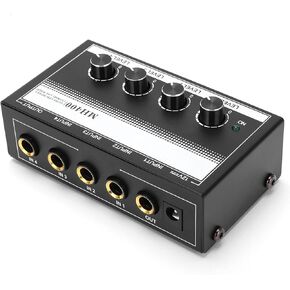 4 Channel Line Mixer,Mini Metal Hub Microphone,Ultra Low Noise Audio Equipment(#2)